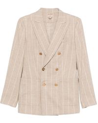 Max Mara - Striped Double-Breasted Blazer - Lyst