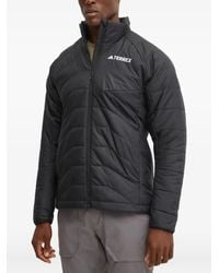 adidas - Quilted-Design Long-Sleeve Jacket - Lyst