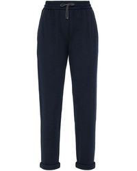 Brunello Cucinelli - Elasticated Straight Trousers - Lyst