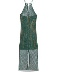 Patrizia Pepe - Rhinestoned Mesh Maxi Dress - Lyst