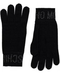 Moschino - Logo-Knit Wool Gloves - Lyst