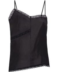 MM6 by Maison Margiela - Lace-Detail Silk Top - Lyst