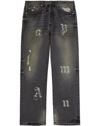 Palm Angels - Logo-Patch 5 Pockets Loose Jeans - Lyst