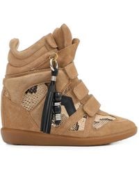 Isabel Marant - Bekett Ring Python-Leather Wedge Sneakers - Lyst