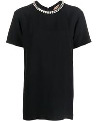 N°21 - Crystal-embellished Round-neck T-shirt - Lyst