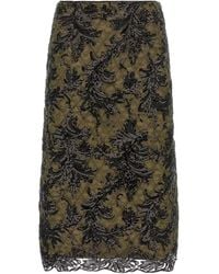 Le twins - Moni Quilted Lace Sequin Midi Skirt - Lyst