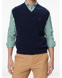 Tommy Hilfiger - Textured-Knit V-Neck Sweater Vest - Lyst