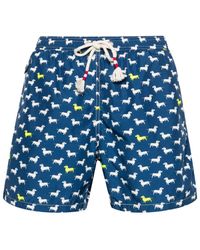 Mc2 Saint Barth - Dog-print Swim Shorts - Lyst