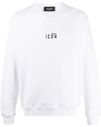 DSquared² - Mini Icon-print Crew Neck Sweatshirt In White - Lyst