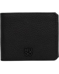 HUGO - Logo-Plaque Leather Cardholder - Lyst