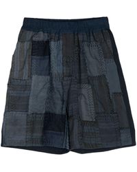 By Walid - Patchwork Cotton Bermuda Shorts - Lyst