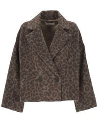 Antonelli - Leopard-Print Double-Breasted Jacket - Lyst
