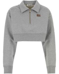Miu Miu - Felpa Crop - Lyst