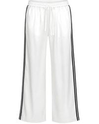 SPRWMN - Athletic Side-Stripe Wide-Leg Silk Track Pants - Lyst