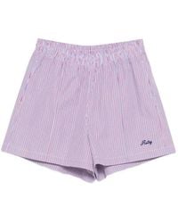 Autry - Short Rayé À Broderies - Lyst