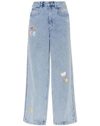 adidas - Care Bears High Rise Wide Leg Denim Pants - Lyst