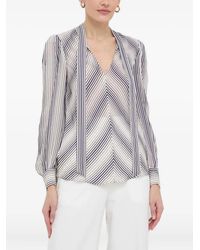 Twinset - Striped Tie-Neck Blouse - Lyst