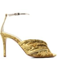 forte_forte - Velvet-Effect Buckled Sandals - Lyst