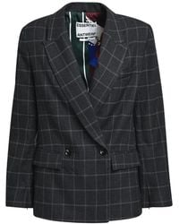 Essentiel Antwerp - Kendra Checked Double-Breasted Blazer - Lyst