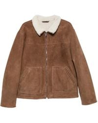 Manzoni 24 - Shearling-Collar Suede Jacket - Lyst