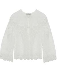 Munthe - Valiance Embroidered Lace-Trim Blouse - Lyst