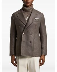 Peserico - Double-Breasted Peak-Lapel Blazer - Lyst
