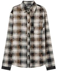 Palm Angels - Check-Pattern Frayed Shirt - Lyst
