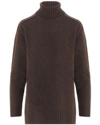 Bruno Manetti - Roll-Neck Ribbed-Trim Sweater - Lyst