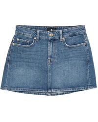 7 For All Mankind - Milly Pocket Denim Mini Skirt - Lyst