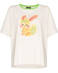 we11done - Bunny-print Crew-neck T-shirt - Lyst