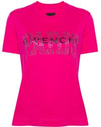 Givenchy - Rhinestoned Cotton T-shirt - Lyst