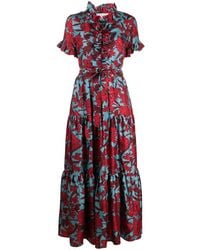 La DoubleJ - Long And Sassy Floral Ruffle Dress - Lyst