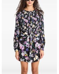 Desigual - Floral-Print Tie-Waist Dress - Lyst