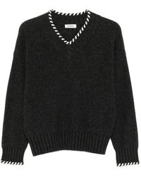 Sandro - Braided V-Neck Sweater - Lyst