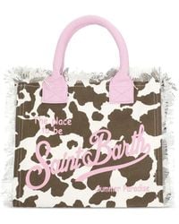 MC2 Saint Barth - Large Vanity Cow-Print Frayed Tote Bag - Lyst