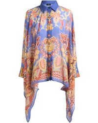 Etro - Poncho-Hemd Mit Blumen-Print - Lyst