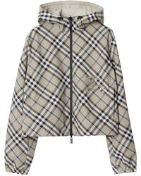 Burberry - Reversible Cropped Check Jacket - Lyst