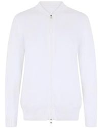 Fedeli - Zip-Up Cotton Cardigan - Lyst