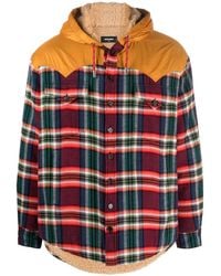DSquared² - Check-Pattern Hooded Jacket - Lyst