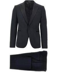 Emporio Armani - Costume À Revers Satinés - Lyst