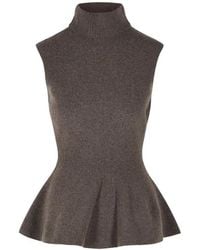 Rohe - Sculptural Ribbed-Knit Peplum Top - Lyst