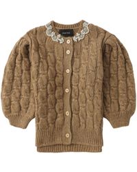 Simone Rocha - Crystal-embellished Cable-knit Cardigan - Lyst