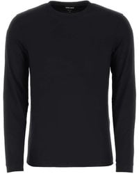 Giorgio Armani - Long-Sleeve Crew-Neck T-Shirt - Lyst