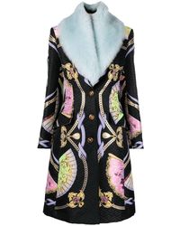 Versace - Baroque-print Single-breasted Coat - Lyst