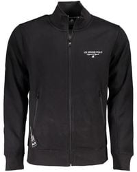 U.S. Grand - Logo-Print Zip-Up Sweater - Lyst