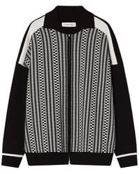Lanvin - Zip-Fastening Patterned Cardigan - Lyst