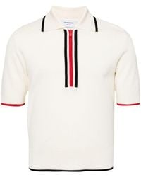 Thom Browne - Milano Stitch Ss Zip Up Polo T-Shirt - Lyst