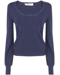 Twinset - Scalloped-Edge Fine-Knit Sweater - Lyst