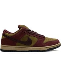 Nike - SB Dunk Low "Burgundy Crush/Olive Flak" Sneakers - Lyst