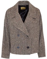 Momoní - Herringbone Double-Breasted Jacket - Lyst